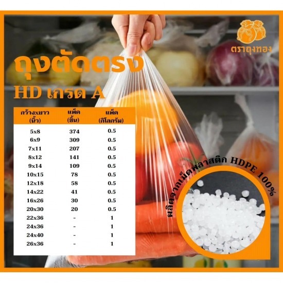 โรงงานผลิตถุงพลาสติก ถุงทอง ดีไซน์ สมุทรปราการ - ถุงตัดตรง ราคาส่ง